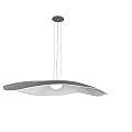 Modern White Wavy Chandelier With Sleek Curved Design And Hanging Pendant Lighting