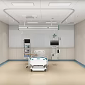 Modern Hospital Ward Interior With Patient Beds Medical Equipment And Ceiling Devices