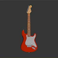 Red Electric Guitar As Essential Daily Life Musical Instrument