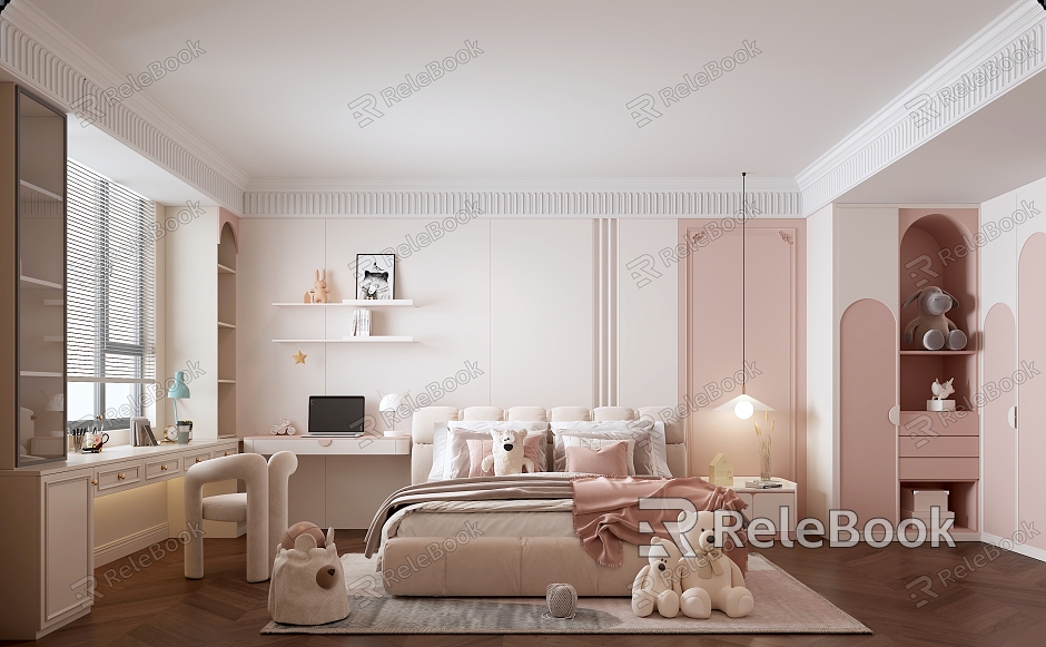 French Style Bedroom Princess Style Bedroom French Style Princess Room European Style Princess Room American Style Princess Room Fairy Bedroom Children Princess Room Bedroom French Study Desk model