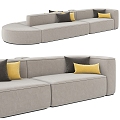 modern aisle multiplayer sofa public space sofa 3d model