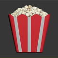 Red And White Striped Popcorn Bucket Filled With Fresh Popcorn Perfect For Movie Nights