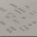 Assorted Metal Hardware Components Featuring Various Hinges Brackets And Fasteners 3d model