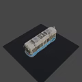 Vintage Blue White Tram With Rusty Exterior 305 Sign And Headlights