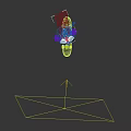 Cartoon Cow Character Standing On Skateboard With Red Cape And Big Eyes