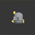 Modern Metallic Lighting Fixture Combination With Gray Yellow Design And Dome Shaped Elements
