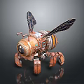 mechanical insect mechanical fly machine insect machine bee cartoon bee 3d model