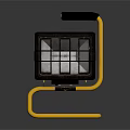 Portable Work Light With Yellow Stand Black Handle And Metal Guard 3d model