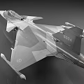 Silver Fighter Jet With Aerodynamic Shape Cockpit And Landing Gear