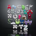 Colorful Cartoon Letter Decorative Ornament Set with Cute Eyes for Kids Room Decoration
