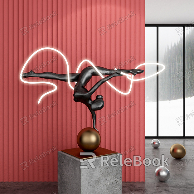 Modern floor lamp sculpture ornaments model