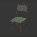 Stylish Wooden Chair With Red Frame Gray Cushion And Gray Backrest