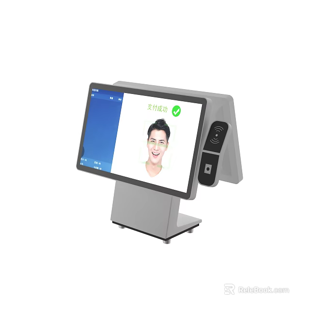 Smart Commercial POS Terminal With Touchscreen Display And Facial Recognition Camera 3d model 