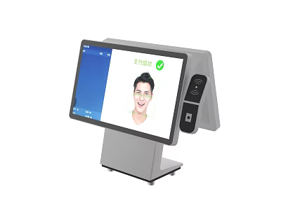 Smart Commercial POS Terminal With Touchscreen Display And Facial Recognition Camera 3d model