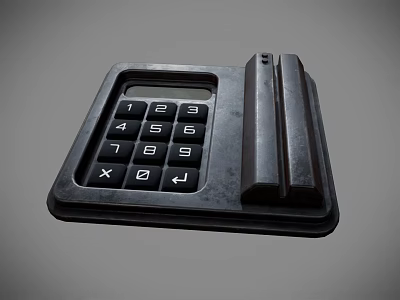Vintage Electronic Calculator With Numeric Keypad Display Screen And Operation Symbols 3d model