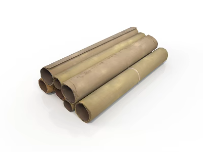 Stacked Brown Paper Tubes For Electronic Appliances Packaging Material 3d model