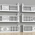 Classical Carved White Railings With Intricate Patterns And Decorative Designs