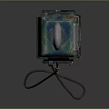 Vintage Blue Green Gas Pump With Rustic Weathered Surface And Metal Stand