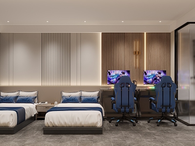 E-sports Hotel Modern Rooms 3d model