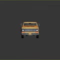 Vintage Yellow Pickup Truck With Wooden Bed And Single Cab Design