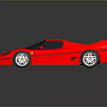 Red Sports Car With Sleek Body And Shiny Wheels On Black Reflective Surface