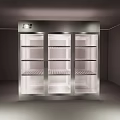Modern Display Cabinet Shelving With Glass Doors Multiple Shelves Metal Frame And Illuminated Design