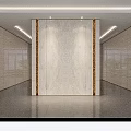 Modern Lobby Interior With Marble Walls Sofa Coffee Table Wall Painting Trees Outside