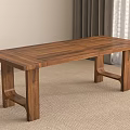 Quiet Table Log Long Table 3d model