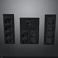 Black Industrial Metal Frames With Multiple Circular Holes And Three Units