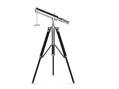 Commercial Equipment Professional Telescope Mounted On Stable Tripod With Adjustable Legs 3d model