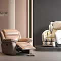 Modern Designer Beige And White Massage Chairs In Stylish Interior
