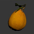 Fresh Ripe Orange With Green Leaf And Twig On Dark Reflective Surface