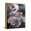 Detailed Plant Painting With Pink Tulip Flowers And Soft Textured Background