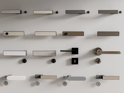 Various Modern Door Handles With Different Designs And Styles For Home Decor 3d model