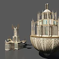 Intricate Fantasy Castle Models With Spires Towers And Decorative Structures