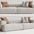 Modern double sofa multiplayer sofa 3d model