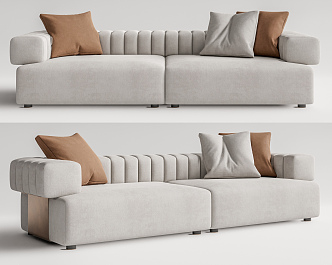 Modern double sofa multiplayer sofa 3d model