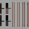 Smart Electronic Door Locks and Contemporary Metal Door Handles for Home Interior