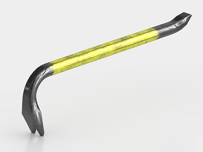 High Quality Black And Yellow Curved Pry Bar Heavy Duty Construction Hardware Tool 3d model