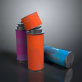 Colorful Cylindrical Household Storage Containers Stacked Purple Orange Blue for Home Use
