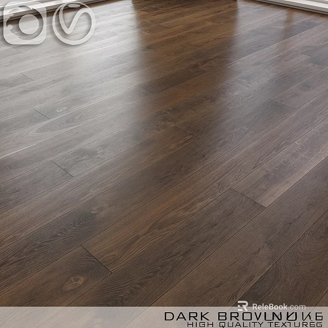 Elegant Dark Brown Wooden Floor With Natural Grain And Smooth Surface For Home Interior 3d model 