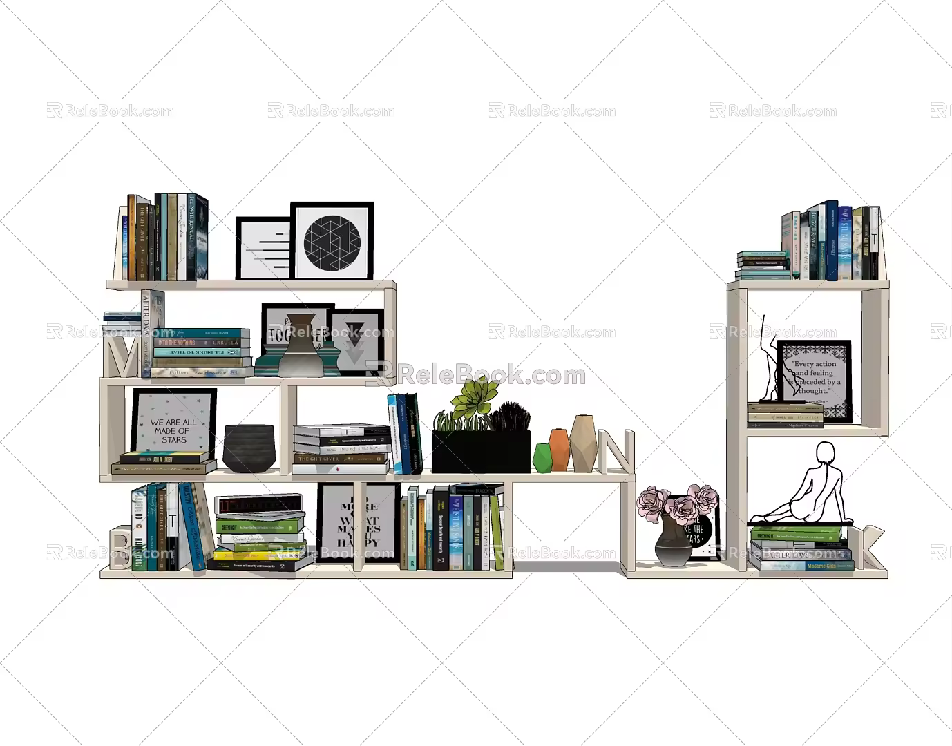 Nordic Style Hanging Cabinet Board Rack Storage Rack Bookshelf Ornaments 3d model
