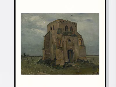 Light Luxury Van Gogh House Landscape Oil Painting Decorative Hanging Painting 3d model