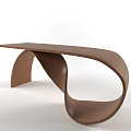 Modern Wooden Coffee Table With Unique Curved Base Design For Stylish Living Room