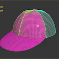 Stylish Neon Pink Baseball Cap With Mesh Back And Smooth Front Design 3d model
