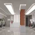 Modern Beauty Hair Salon Interior With Styling Chairs Mirrors And Marble Reception Desk