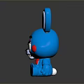 Cute Blue Rabbit Plush Toy With Big Ears Colorful Eyes Red Cheeks And Bow Tie