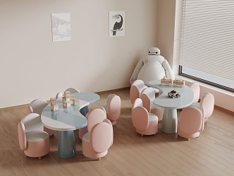 Modern Children's Table and Chair Children's Toy Decoration 3d model