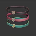 Fashion Black Pink Turquoise Bracelets With Heart Star Moon Shaped Diamond Decorations
