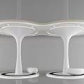 Elegant Modern Columns With Curved Design LED Lights And Circular Base 3d model